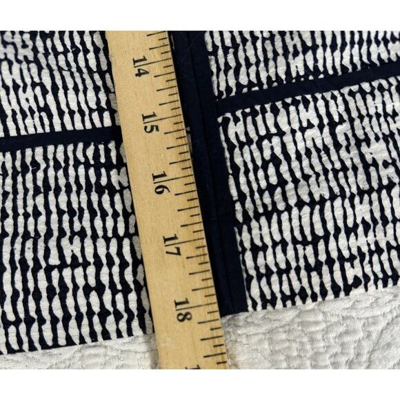 Ann Taylor Black White Print Mini Pencil Skirt Zip Back‎ Cotton Blend Size 2 - Picture 7 of 9